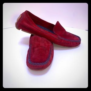 BANANA REPUBLIC RED SUEDE DRIVING MOCCASINS SZ 8!